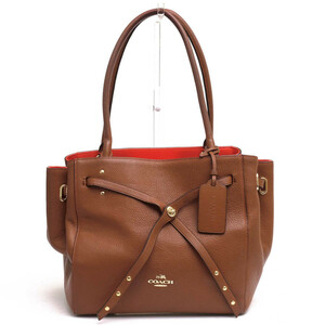 COACH コーチ ハンドバッグ 35838 Turnlock Tie Small Tote in Refined Pebble Leather ターンロック タイ スモール トート リファインド