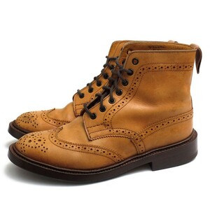 Tricker's Tricker's race up boots L5180 MALTON molding ton Brogue Boots car f cow leather double sole 