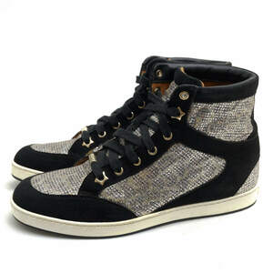 Jimmy Choo ジミーチュウ ハイカットスニーカー 143Tokyo Leopard Print Glitter Sneaker ラインストーン デコ レオパード柄 バイカラー