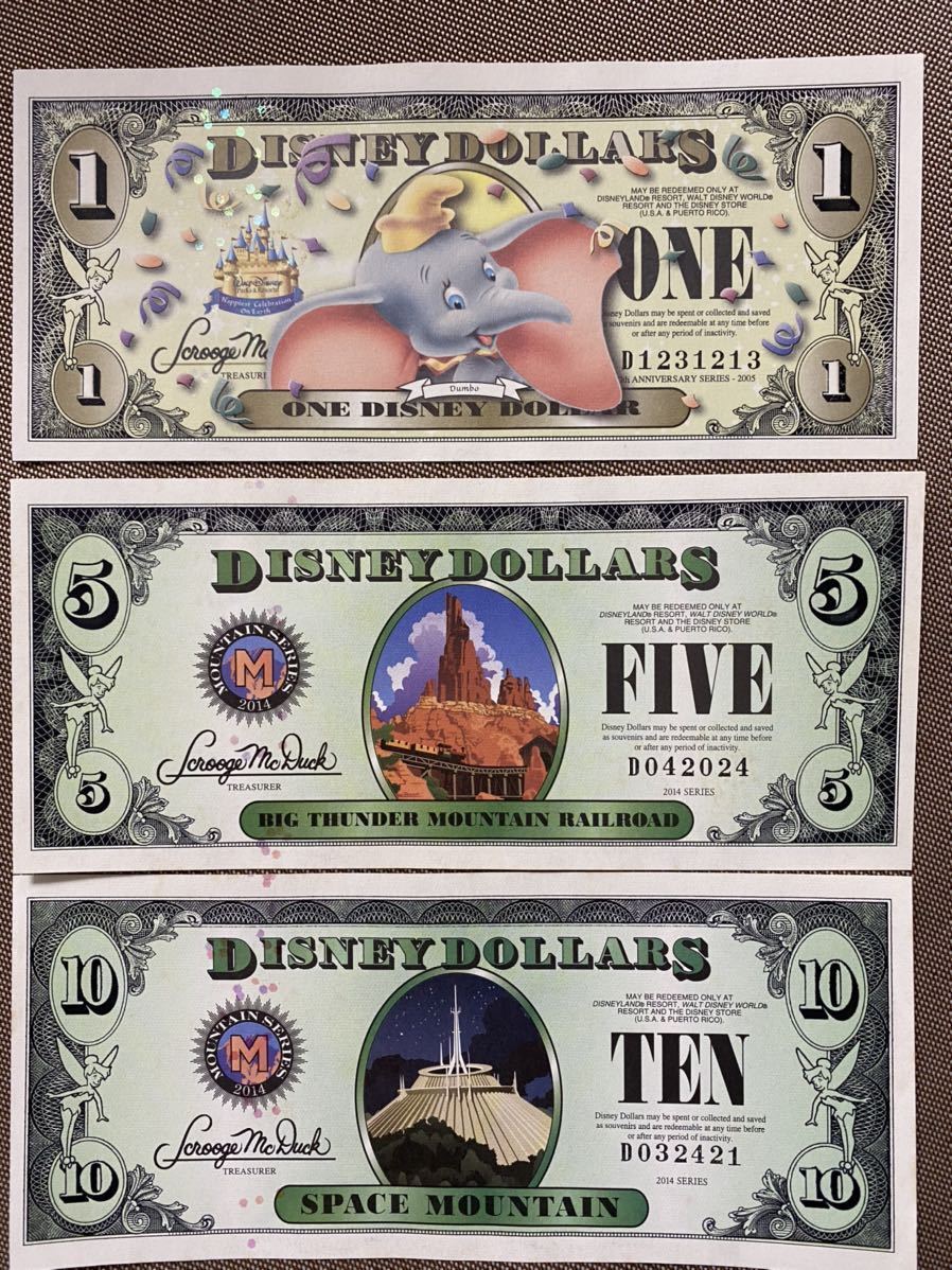有名ブランドディズニーダラー セット Disney ダラー ドル 紙幣