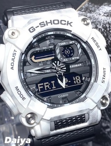 新品 CASIO カシオ 正規品 G-SHOCK ジーショック Gショック 腕時計 アナデジ 多機能 スノー カモフラージュ ホワイト グレー プレゼント