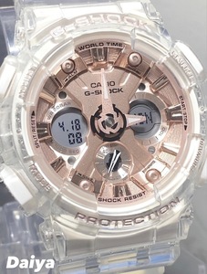 新品 CASIO カシオ 正規品 G-SHOCK ジーショック Gショック 腕時計 アナデジ腕時計 多機能 防水 ミッドサイズ スケルトン ピンクゴールド