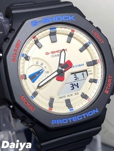 新品 CASIO カシオ 正規品 G-SHOCK ジーショック Gショック 腕時計 アナデジ腕時計 多機能 八角形 トリコロール 防水 プレゼント ブラック