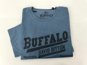 新品■BUFFALO バッファロー メンズ 半袖シャツ Tシャツ M ブルー ロゴ 