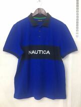 新品■NAUTICA ノーティカ メンズ 半袖 ポロシャツ M ブルー 綿100%_画像2