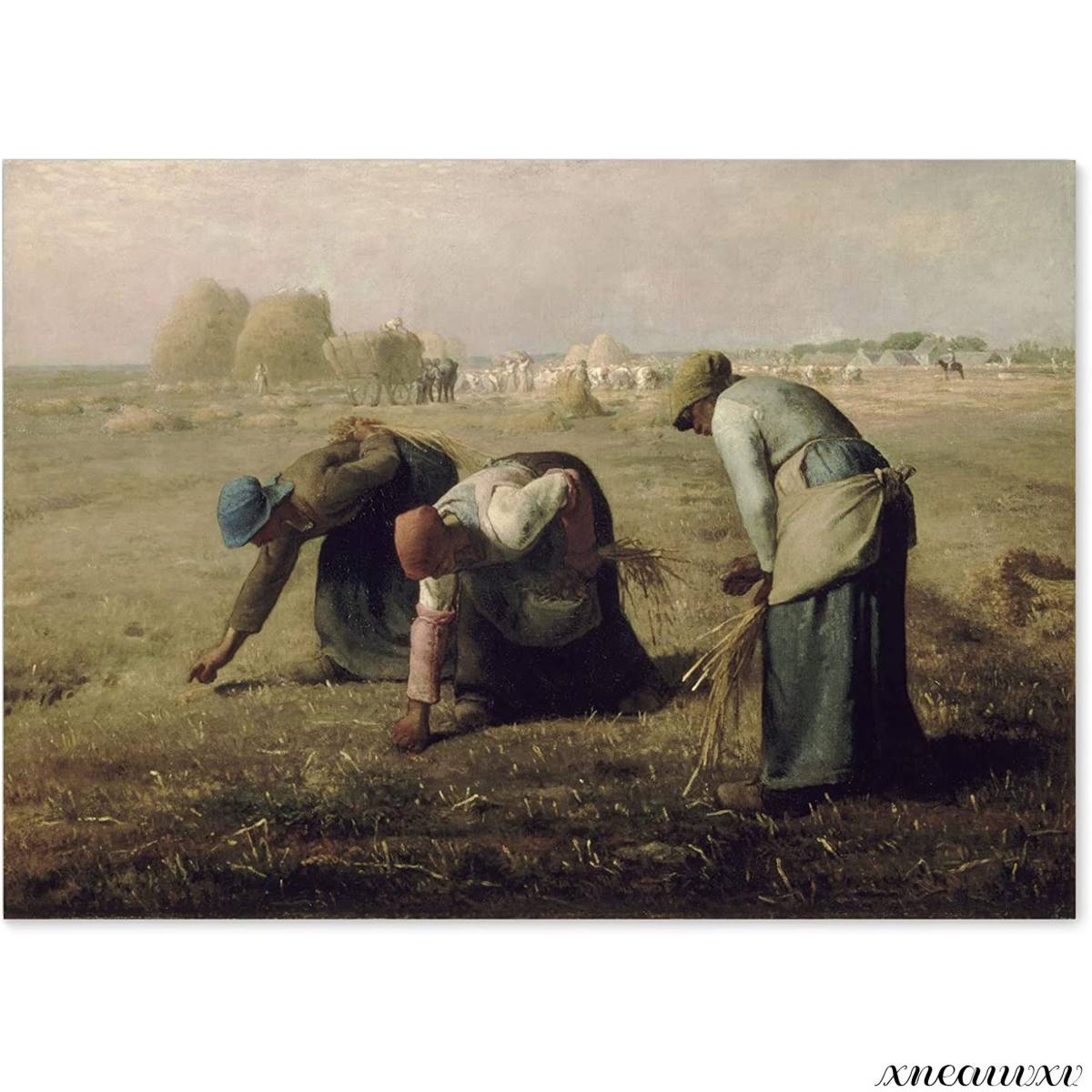 Millet's Gleanings Gemälde, hergestellt in Japan, Größe A4, Reproduktion, Ölgemälde, Landschaftsmalerei, Innenwandbehang, Raumdekoration, dekorative Malerei, Kunstplakat, Kunstbetrachtung, Malerei, Ölgemälde, Natur, Landschaftsmalerei