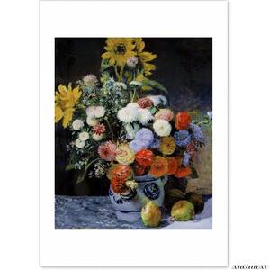 Art hand Auction Renoir Keramik-Vase und Blumen-Gemälde, hergestellt in Japan, A3-Format, Reproduktion, Ölgemälde, Landschaftsmalerei, Innenwand, zum Aufhängen, Raumdekoration, dekorative Malerei, Kunstposter, Kunstwertschätzung, Malerei, Ölgemälde, Abstraktes Gemälde