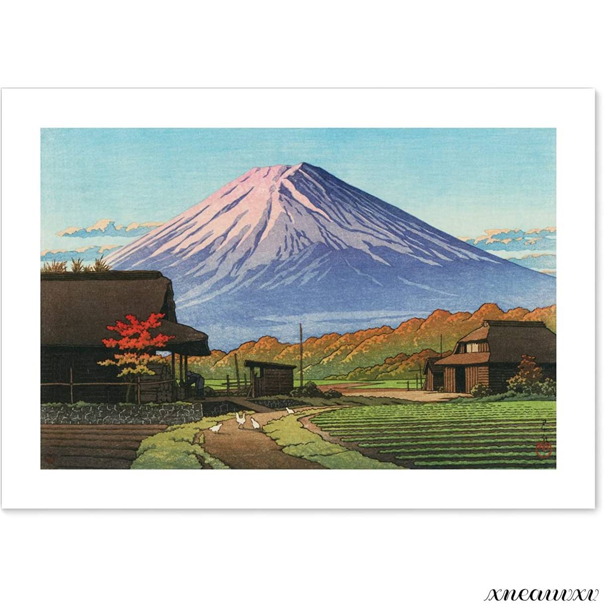 Kawase Hasui Funatsu no Autumn(浮世绘)印刷品日本制造 A3 尺寸复制画山水画室内壁挂房间装饰装饰画艺术海报, 绘画, 浮世绘, 打印, 其他的