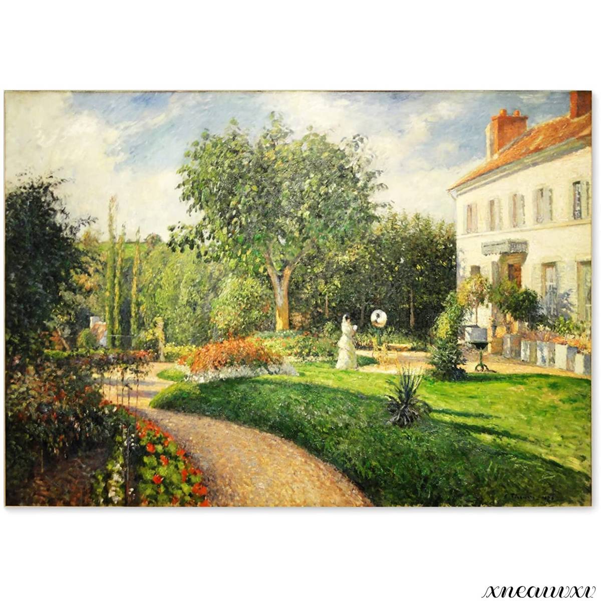 El jardín de Camille Pissarro Mathurin, Pontoise, Pintura de la mansión de Madame Dram hecha en Japón A3 Reproducción Obra maestra Paisaje Interior Arte de la pared, Cuadro, Pintura al óleo, Naturaleza, Pintura de paisaje