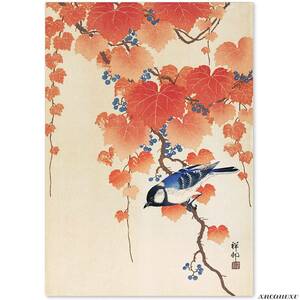 Art hand Auction Koson Ohara Paulownia and Chickadee Japanese Painting Made in Japan A3 Size Reproduction Painting Landscape Painting Interior Wall Hanging Room Decoration Decorative Painting Art Poster, painting, Japanese painting, flowers and birds, birds and beasts