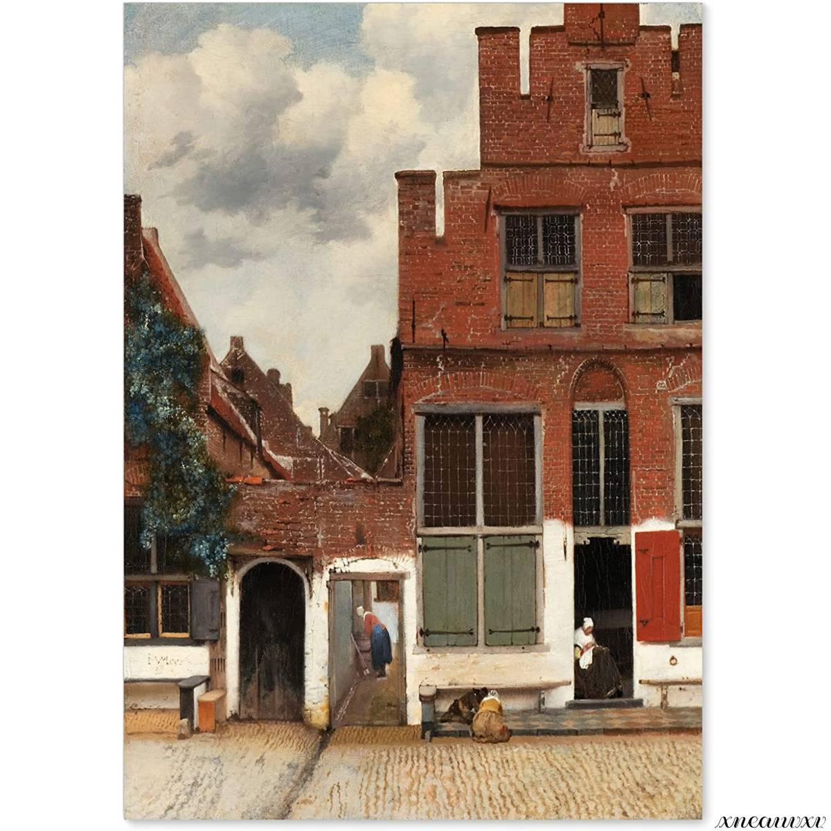 Juan Vermeer, Calle Delft, Cuadro, Hecho en Japón, tamaño A3, Reproducción, Pintura de paisaje, Interior, colgar en la pared, decoración de la habitación, pintura decorativa, Arte, Póster, Arte, Obra de arte, Cuadro, dibujo al pastel, Dibujo con crayón