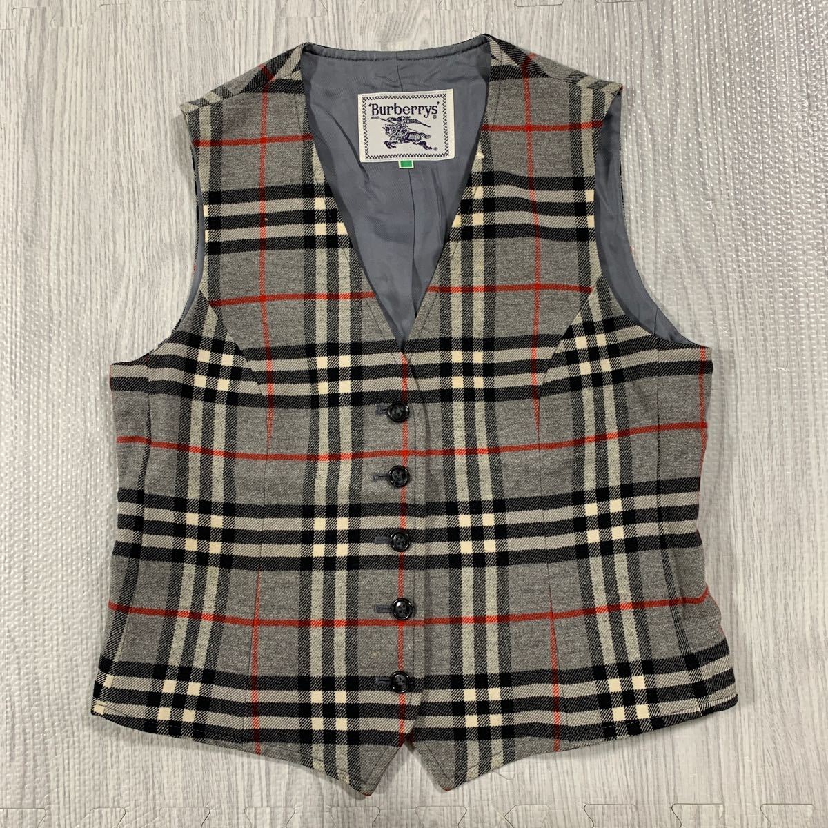 BURBERRY LONDON バーバリーロンドンウール金ボタンチェック柄ベスト