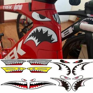KA021:●人気　自転車のフレーム装飾ステッカー 1セット サメヘッド チューブステッカー マウンテンバイク 固定ギアステッカーサイクリ