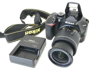 θ【美品/動作確認済み/英語表記】Nikon/ニコン デジタル一眼レフカメラ D3500 AF-P 18-55 VR レンズ ブラック バッテリー付 S47969457190