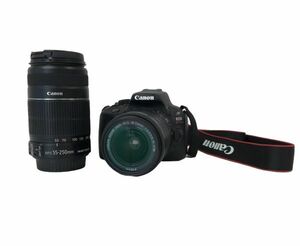 θ【動作確認済】Canon/キャノン EOS Kiss X7 ダブルズームキット デジタル一眼レフカメラ ブラック 付属品有 カメラバッグ付 S13501532932