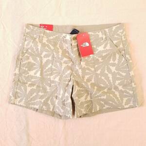 新品『THE NORTH FACE ザ・ノースフェイス』“W RIDGESIDE P SHORT” ウィメンズ ショートパンツ 総柄 グレー サイズ16/L #827／女性用