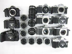 (2478)ジャンク カメラ レンズ OLYMPUSオリンパス OM-D E-M10Ⅲ E-MSⅡ 14-42mm3.5-5.6等 まとめて大量セット20点動作未確認同梱発送不可