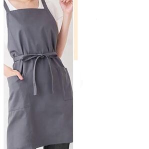 エプロン おしゃれ カフェエプロン 男女兼用 料理 首掛け式 エプロン キッチン カフェ H型 無地 シンプル 保育士 仕事用 家庭用 グレー