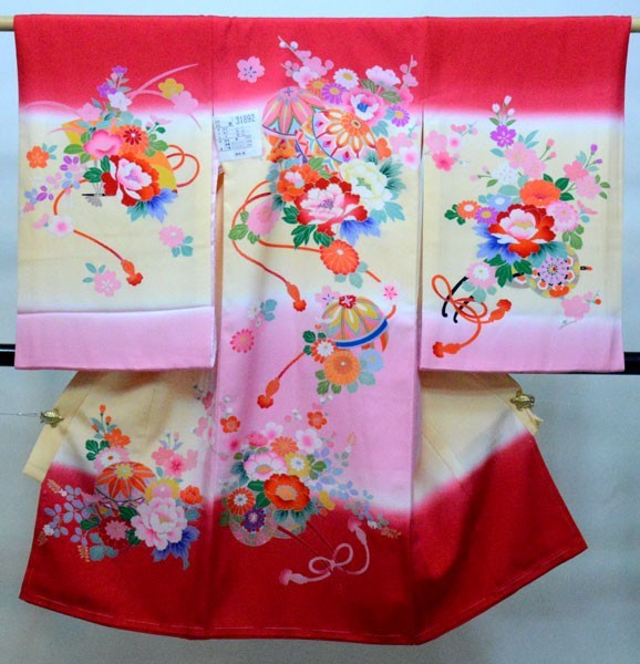 Visita al Santuario en pañales para niñas, Seda Pura, pintado a mano, ropa de celebración, nueva Yasuda-ya Co., Ltd. NO31892, ropa de bebé, formal, ropa japonesa, Llegada de la celebración