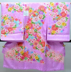 お宮参り 産着 女児 女の子 正絹 のしめ 祝着 初着 一つ身 豪華絢爛 刺繍 綸子地 新品 （株）安田屋 NO28736