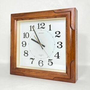 ♪ ■ SEIKO QUARTZ セイコー 掛時計 壁掛け時計 【QA711B】 木製 木枠 スクエア アナログ時計 日本製 昭和レトロ