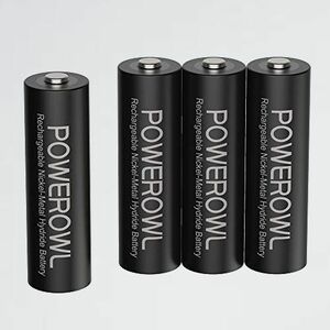 好評 新品 PSE安全認証 Powerowl単3形充電式ニッケル水素電池4個パック 9-PM 自然放電抑制 環境保護(2800mAh、?1200回循環使用可能