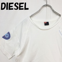 【人気】DIESEL/ディーゼル 半袖Tシャツ コットン100％ ホワイト サイズM/S3437_画像1