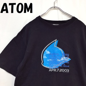 【人気】ATOM ASTROBOY 鉄腕アトム プリント 半袖 Tシャツ 手塚プロダクション コットン100％ ブラック サイズ3L/S2980