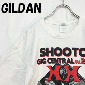 【人気】GILDAN/ギルダン SHOOTO GIG CENTRAL Vol.20 プロ修斗 半袖Tシャツ プリント コットン100％ ホワイト サイズL/S3367