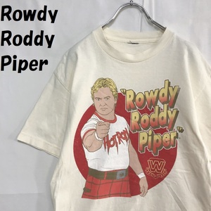 【人気】 Rowdy Roddy Piper ロディ・パイパー 半袖 プリント Tシャツ 丸胴 ホワイト サイズ不明/S3400