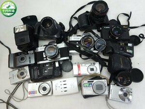 【Y-5821】CANON RICHO OLYMPUS カメラ フィルムカメラ ストロボ 等 大量まとめ 一眼レフ レトロ 総重量約6.8kg ジャンク品【千円市場】