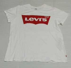 未使用 LEVI'S LEVIS リーバイス レディース女性用ウィメンズ サイズL半袖バットウイング ロゴTシャツ トップス ティー ホワイト白レッド赤