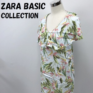 【人気】ZARA BASIC COLLECTION/ザラ ベーシック コレクション 半袖 花柄 ワンピース 総柄 マルチカラー サイズS/S4030