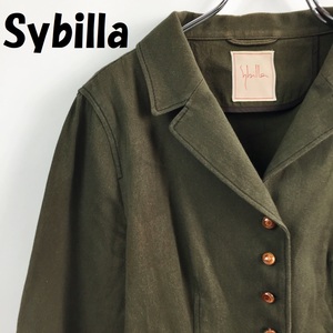 【人気】Sybilla/シビラ コットン ジャケット カーキ サイズL レディース/S4262