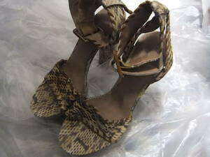  Rose Bud ROSE BUD size 36 approximately 23cm sandals shoes shoes python original leather .1389