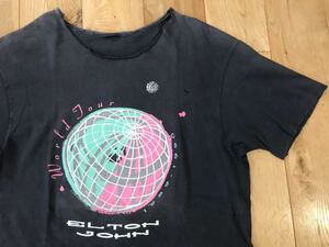 送料¥198 80'sビンテージエルトンジョン1989〜1990ツアーTシャツUSA