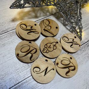 オーダー名入れキーホルダー3.5センチ木製両面