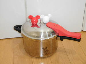 アサヒ軽金属◆ゼロ活力なべ　ミッキーマウス　Ｌスリムサイズ・4.0Ｌ　ミッキーの赤白おもり、本体にミッキーの刻印