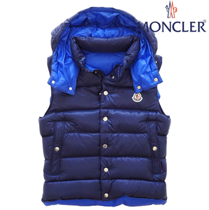 20AW◆新品◆モンクレール◆大本命 一歩先行く 極上 ダウンベスト BILLECART ビレカート 1◆ダークブルー◆MONCLER フード 取り外し可能