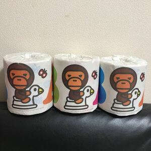 エイプ ベビーマイロ トイレットペーパー 3個セット BABY MILO アベイシングエイプ a bathing ape bape ベイプ ノベルティ ティッシュ