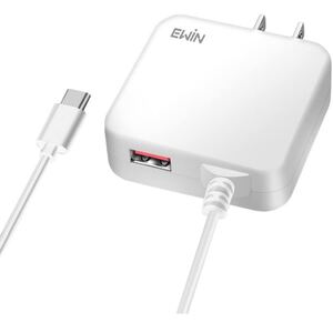 Ewin USB充電器 合計3.4A 急速充電 USB Type-Cケーブル一体型 Smart IC搭載 ACアダプター