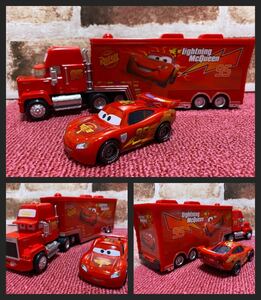 マック トラック トレーラーマックイーン 2台 ミニカー ピクサー カーズマック　ディズニー ピクサー　キング　チック　カーズ3