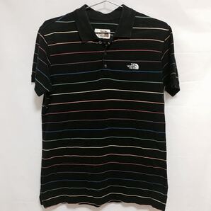 THE NORTH FACE ノースフェイス 半袖ポロシャツ メンズ 黒 ボーダー カラフル ブラウン