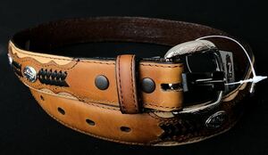 new goods nokona Western belt leather belt USAteki suspension brand leather belt buckle removal NOCONA two tone Conti ..5380