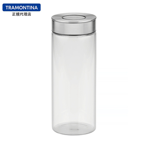 TRAMONTINA 密閉 フードストッカー (ガラス容器・ステンレス蓋) 1.8L プレッザ PUREZZA 耐熱ガラス トラモンティーナ
