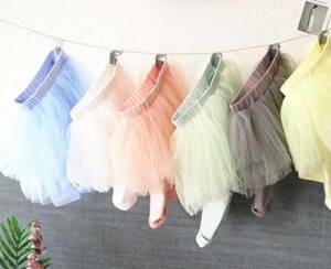  child clothes / Kids clothes / baby clothes skirt attaching leggings chu-ru gathered skirt * white * spring summer casual / party *110cm