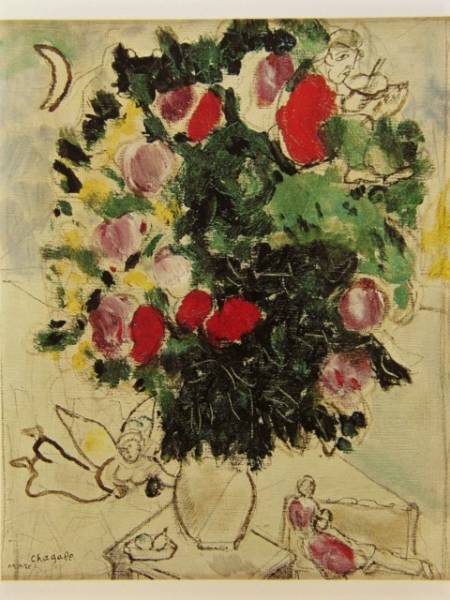 Marc Chagall, Blume, Seltenes Kunstbuch, Neuer Rahmen inklusive, Mai, Malerei, Ölgemälde, Natur, Landschaftsmalerei