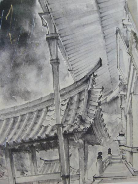 Ryuko Kawabata, Hasedera Temple, Rare art book, New frame included, mai, Artwork, Painting, Ink painting