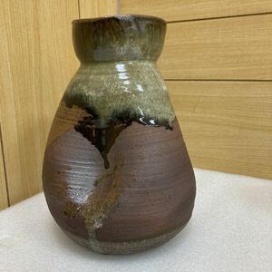 GJ9901 一翠 花瓶　飾り壺 花器 花瓶 華道 茶道　高さ約25cm 現状品　0319