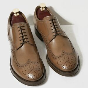 【稀少品/送料無料◎】REGAL リーガル イタリア製 フルブローグダービー EU38 24.5cm相当 ブラウン ビジネスシューズ 革靴